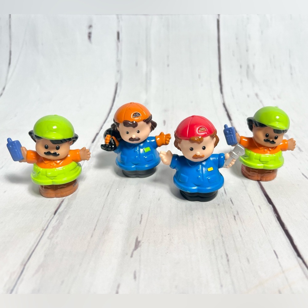 Vintage Fisher-Price Little People construction worker figures